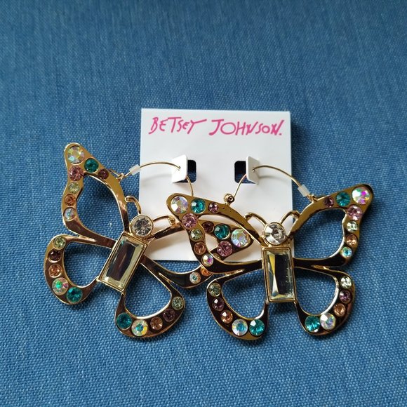 Betsey Johnson Colorful Butterfly Earrings - NWT - Picture 3 of 3
